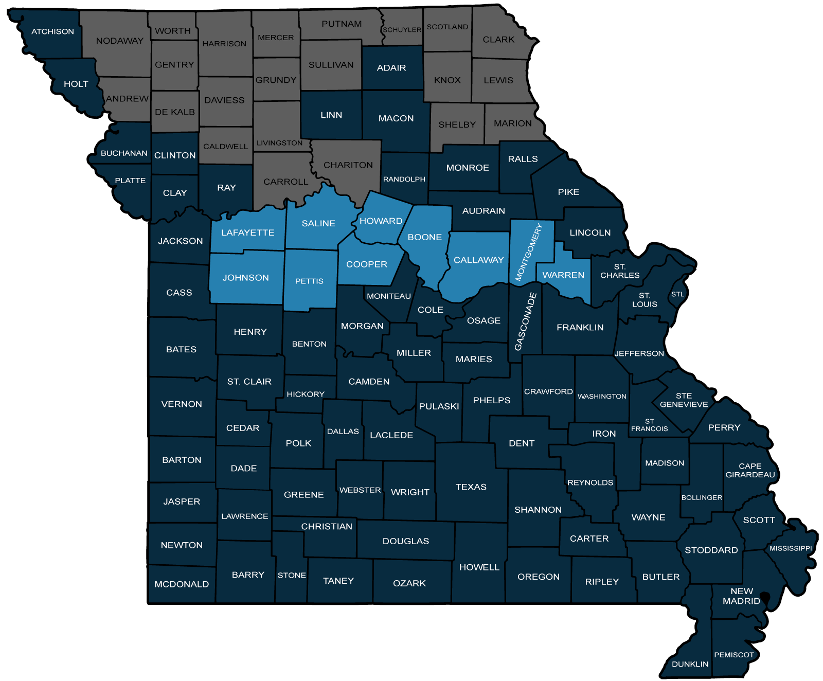 Missouri Map - North Central Region