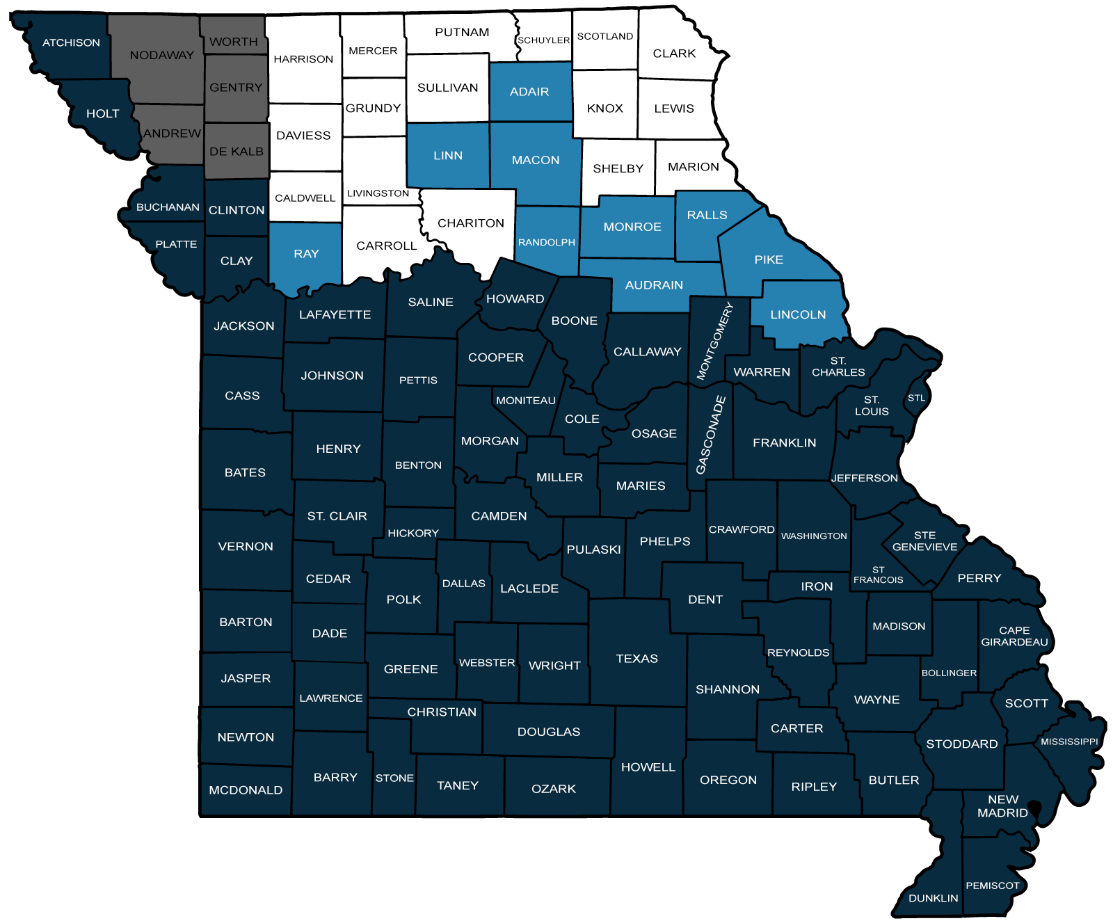 Missouri Map - Northeast Region