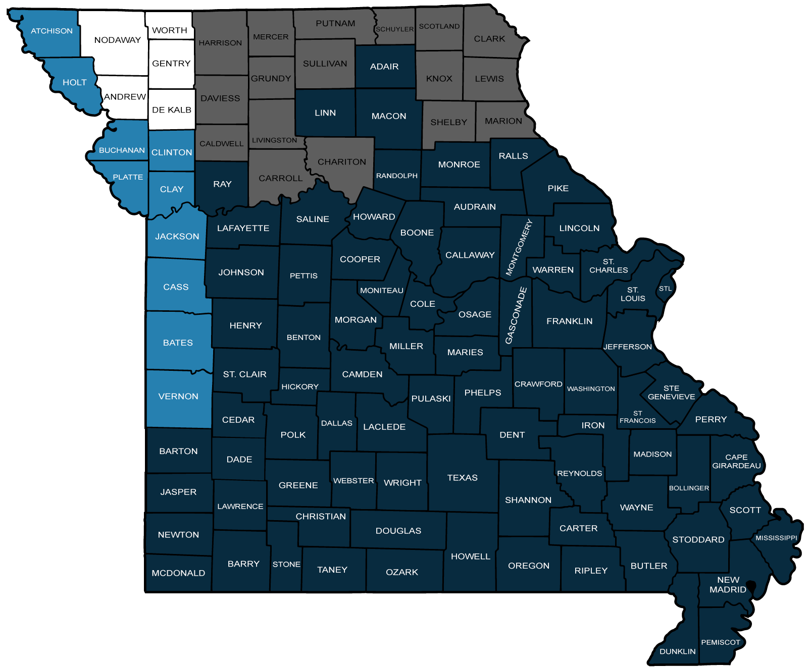 Missouri Map - Northwest Region